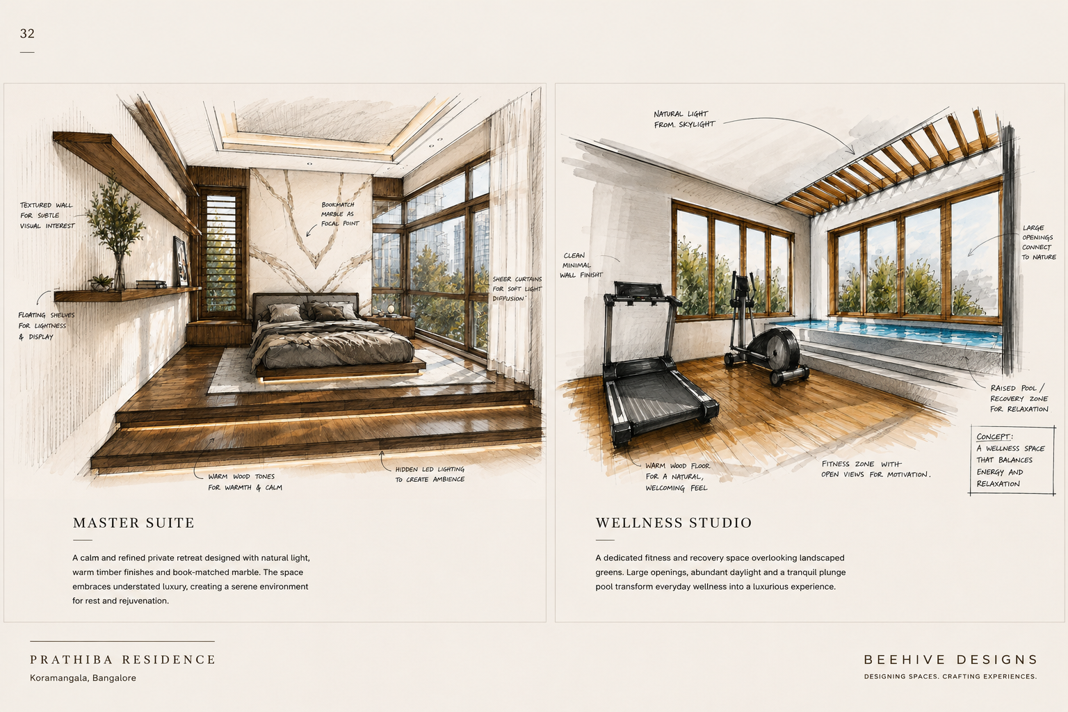 Prathiba Residence master suite and wellness studio