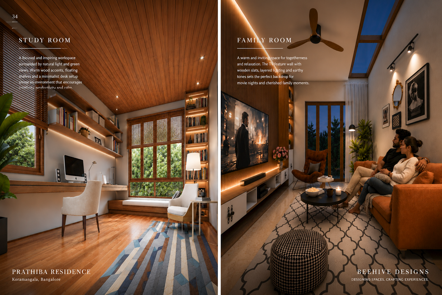 Prathiba Residence study room and family room